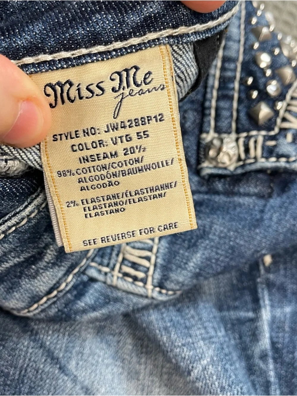 Miss Me Capri Jeans 27 Womens Studded Jeweled Buttoned‎ Back Flap Western